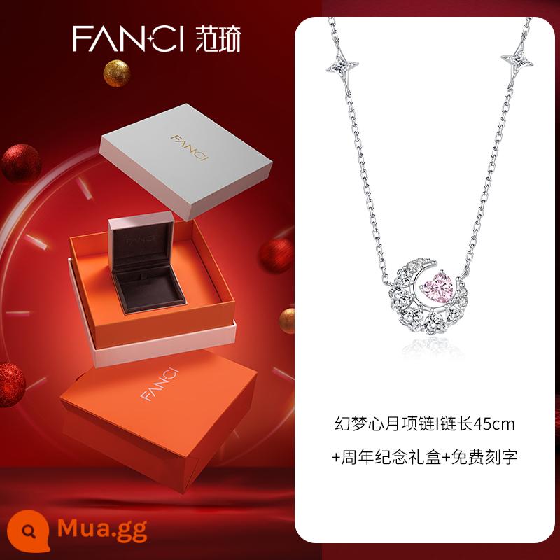 Trang sức bạc Fanci Fan Qi [Sê-ri Fantasy Heart Moon] Vòng cổ cặp đôi cùng đoạn của Ju Jingyi Dây chuyền xương quai xanh hình ngôi sao nữ - hộp quà kỷ niệm