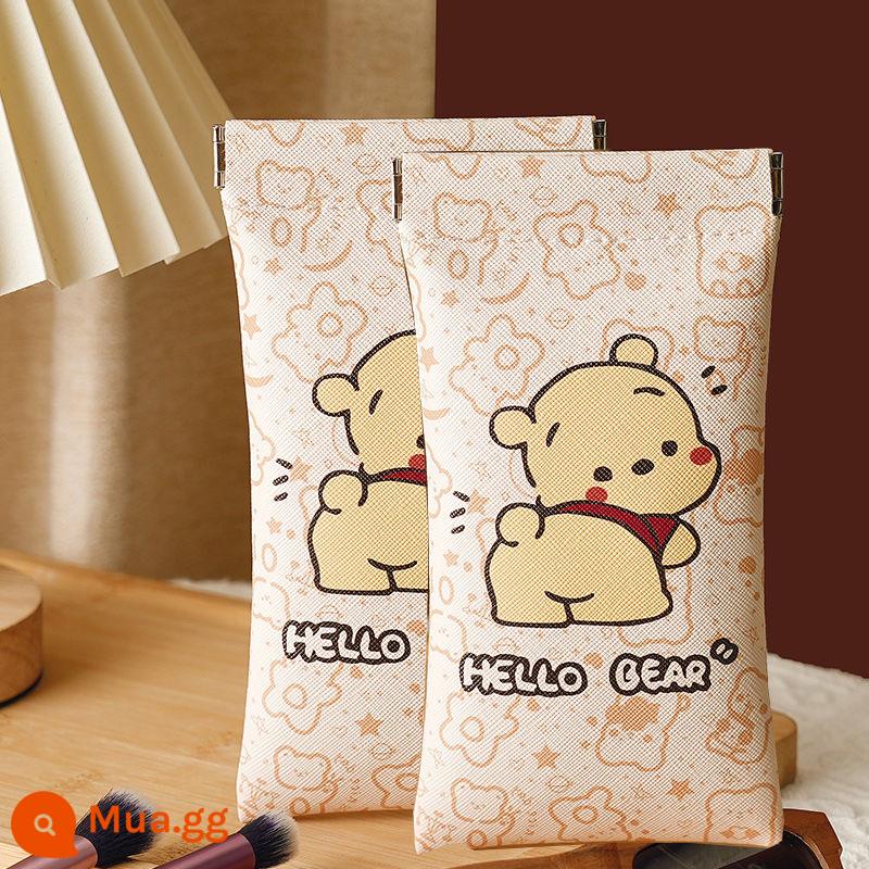 Túi đựng kính Papa đen trắng Túi đựng kính cầm tay Pooh tự động đóng túi bảo quản Túi đựng kính chống áp lực bảo quản và mang theo - Túi đựng kính Pooh [mua một tặng một]