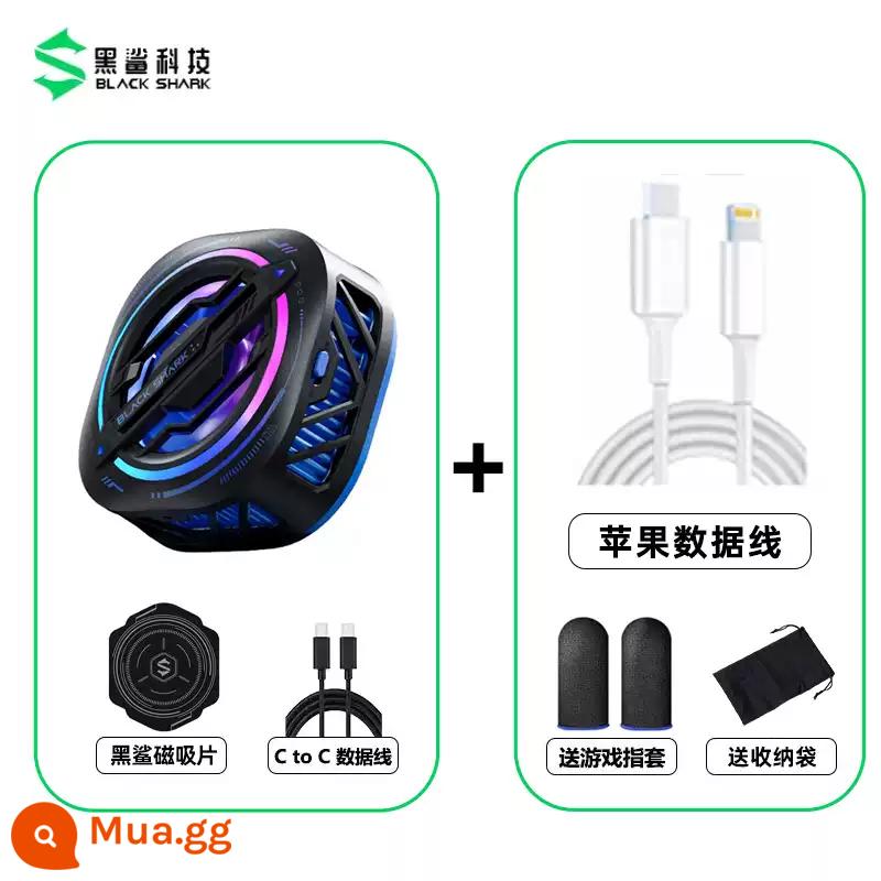 Bộ tản nhiệt cá mập đen 3Pro Điện thoại di động từ tính làm mát kín băng Clip bán dẫn Làm lạnh làm lạnh Artifact Bass Mute Thích hợp cho Apple Xiaomi Red Magic Feizhi OnePlus iQOO Realme OPPO Android - Black Shark Ice Magnet 3 Pro-Black + Apple Line [SF Express]