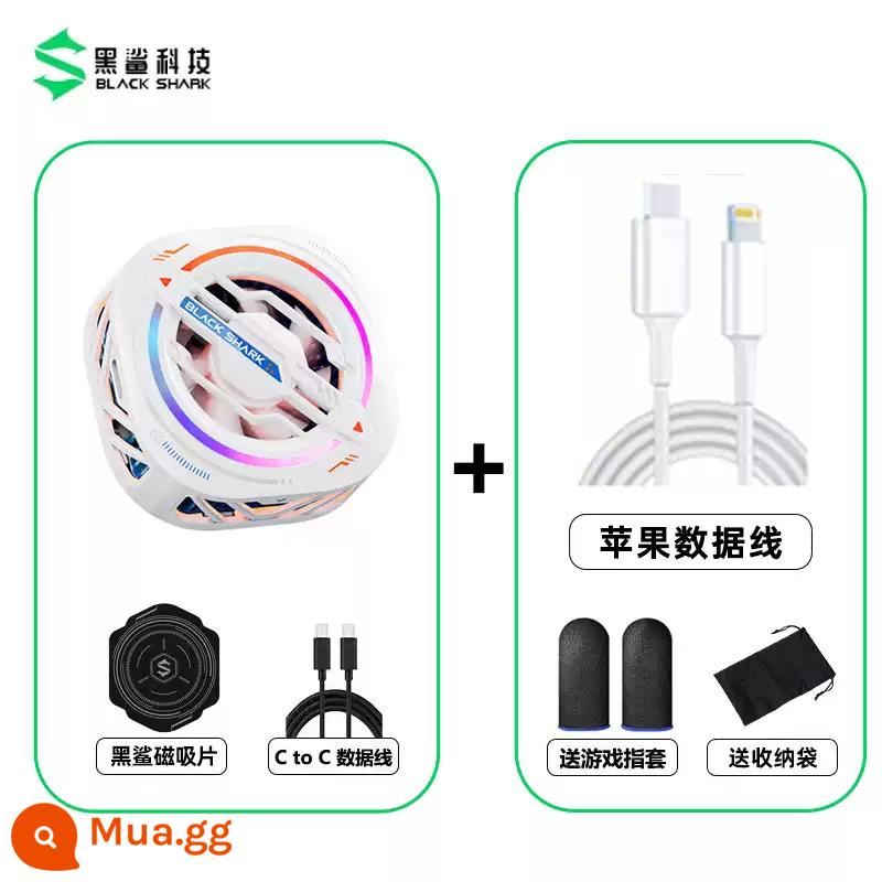 Bộ tản nhiệt cá mập đen 3Pro Điện thoại di động từ tính làm mát kín băng Clip bán dẫn Làm lạnh làm lạnh Artifact Bass Mute Thích hợp cho Apple Xiaomi Red Magic Feizhi OnePlus iQOO Realme OPPO Android - Black Shark Ice Từ 3 Pro-White + Cáp Apple [SF Express]