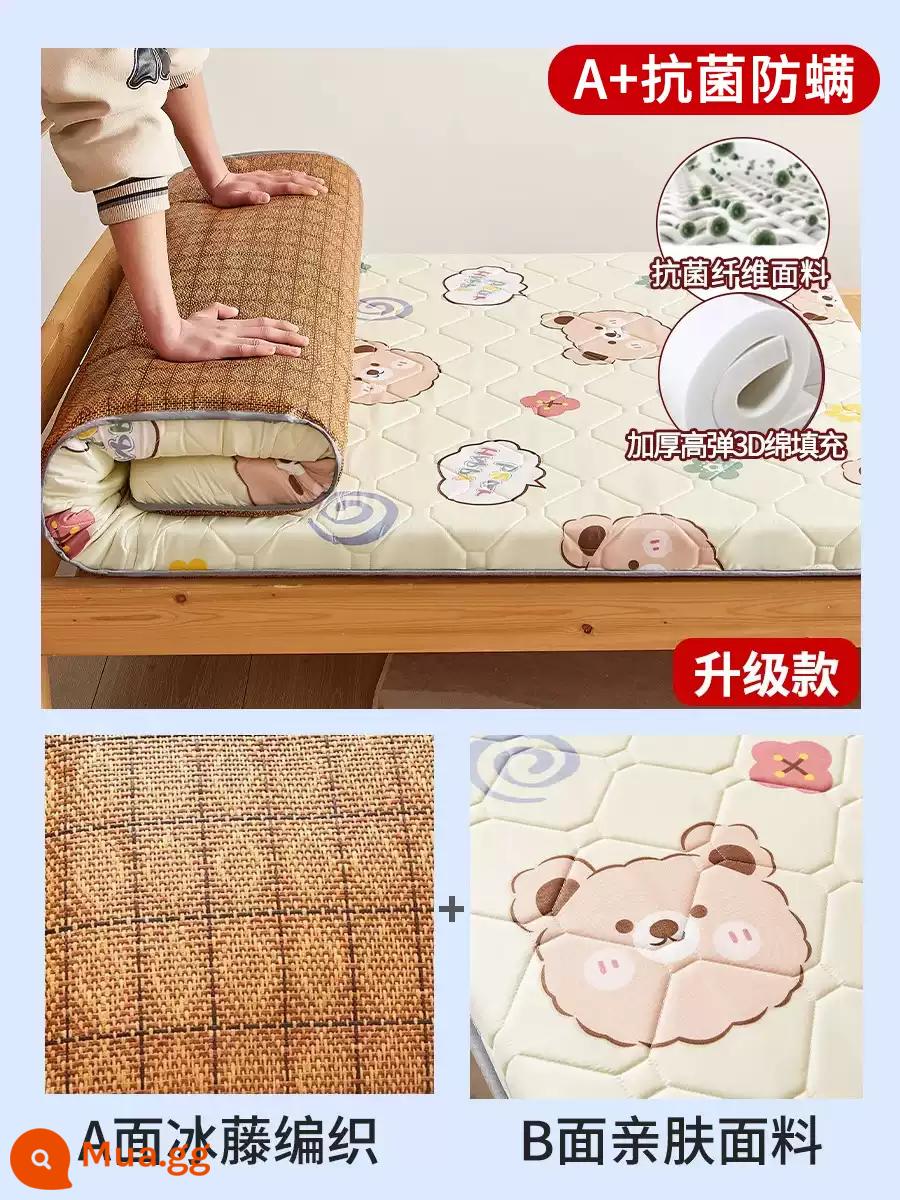 Nệm cao su đệm ký túc xá sinh viên giường đơn nệm chiếu tatami xốp cho thuê thảm đặc biệt đệm ngủ - Nệm Happy Bear=3.5cm-(A+kháng khuẩn, diệt ve) có thể sử dụng được cả 2 mặt