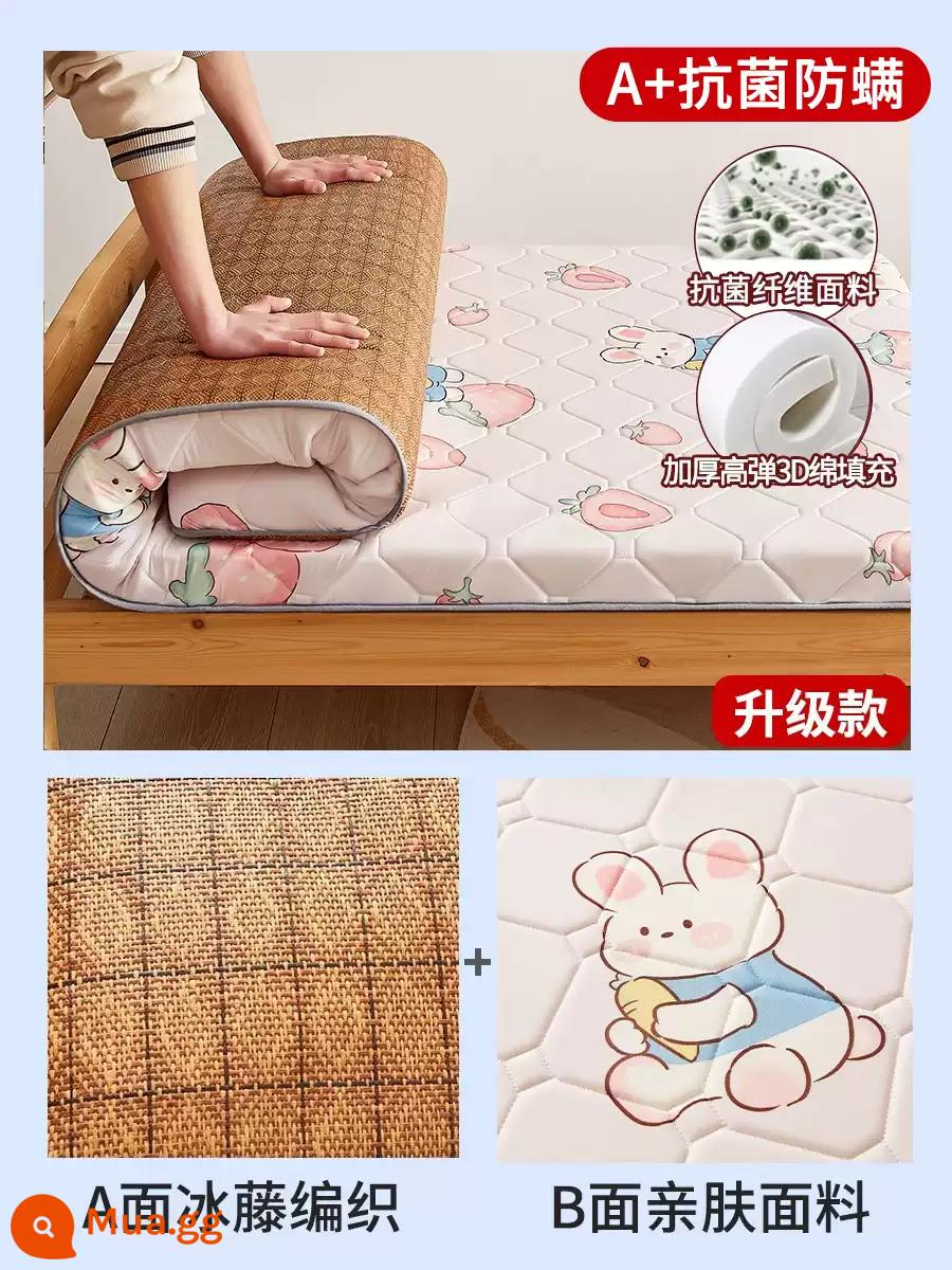 Nệm cao su đệm ký túc xá sinh viên giường đơn nệm chiếu tatami xốp cho thuê thảm đặc biệt đệm ngủ - Nệm Strawberry Rabbit=3.5cm-(A+kháng khuẩn và chống mạt) có thể sử dụng được cả 2 mặt