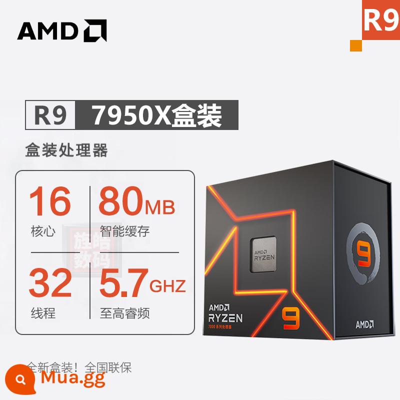 CPU chip AMD AM5 Ryzen R5 7500F 7600X 7700X R97900X 7950X 7800X3D - R9 7950X đóng hộp 4.5GHz |