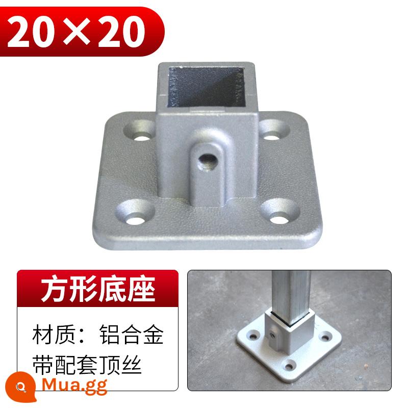 20/25/30mm đầu nối ống vuông thép không gỉ mạ kẽm ống vuông doanh tee dây thép vuông khóa cố định - Đế ống vuông 20*20