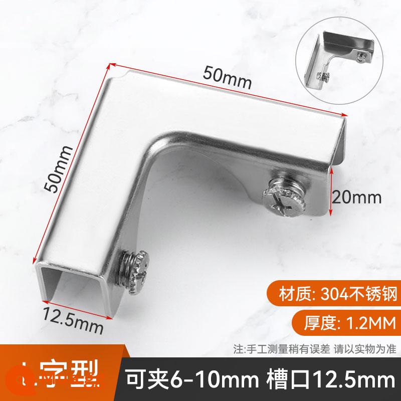 Kẹp cố định gạch, kẹp lọ hoa, kẹp kính inox 304, kệ kính, kẹp kính, kẹp cố định bể cá - Kẹp inox 304 hình chữ L 8-10mm