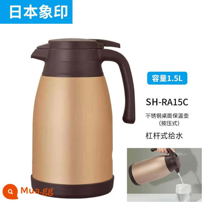 Bình giữ nhiệt chân không Zojirushi inox Nhật Bản SH-HA/HJ/HS10/15/19C bình giữ nhiệt gia đình - Vàng sâm panh RA15C-1.5L