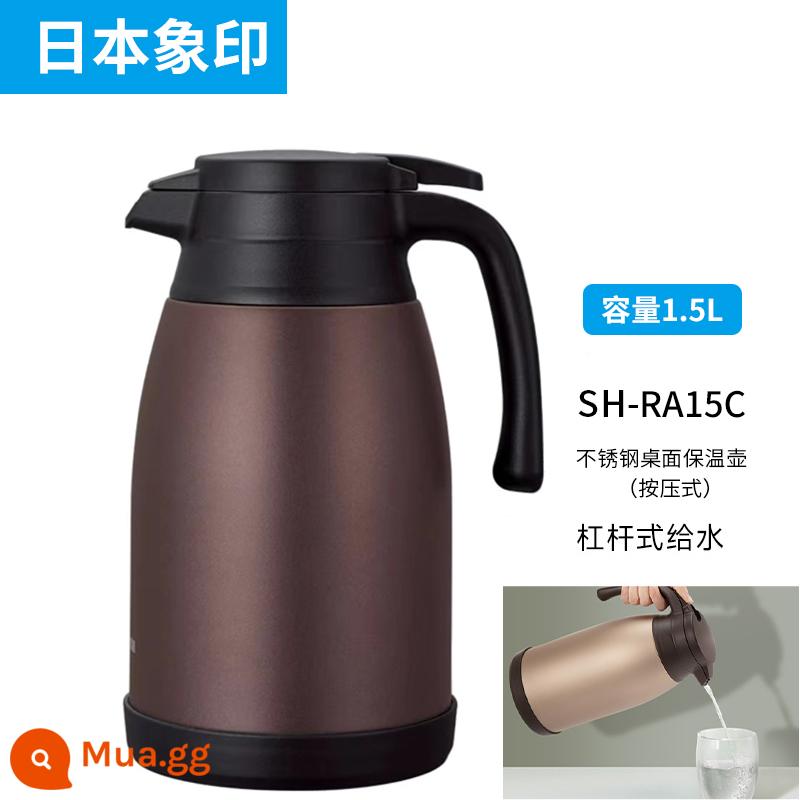 Bình giữ nhiệt chân không Zojirushi inox Nhật Bản SH-HA/HJ/HS10/15/19C bình giữ nhiệt gia đình - RA15C-1.5L Nâu