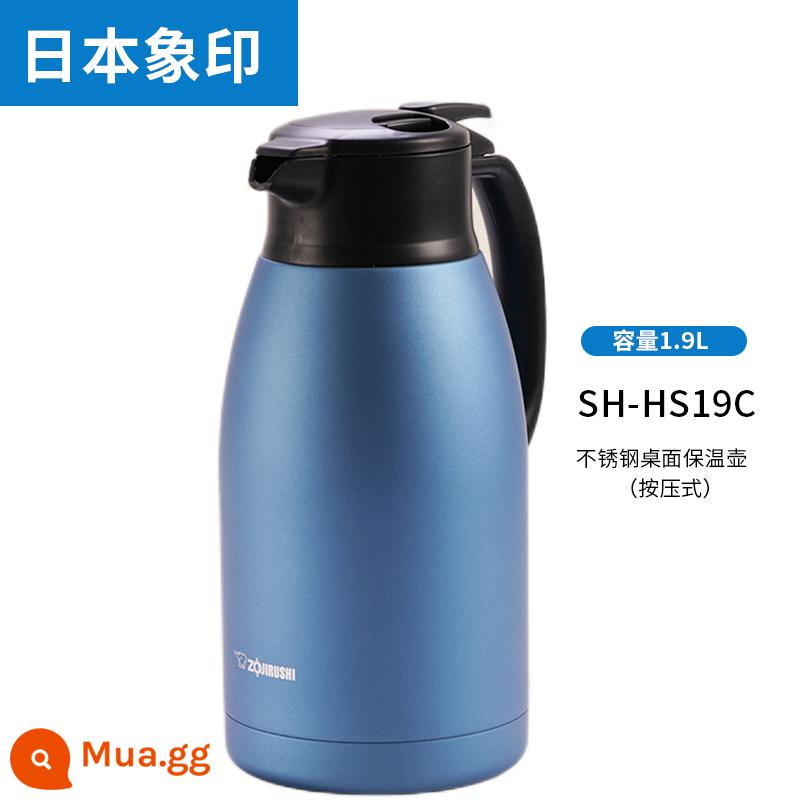 Bình giữ nhiệt chân không Zojirushi inox Nhật Bản SH-HA/HJ/HS10/15/19C bình giữ nhiệt gia đình - HS19C-1.9L màu xanh mờ