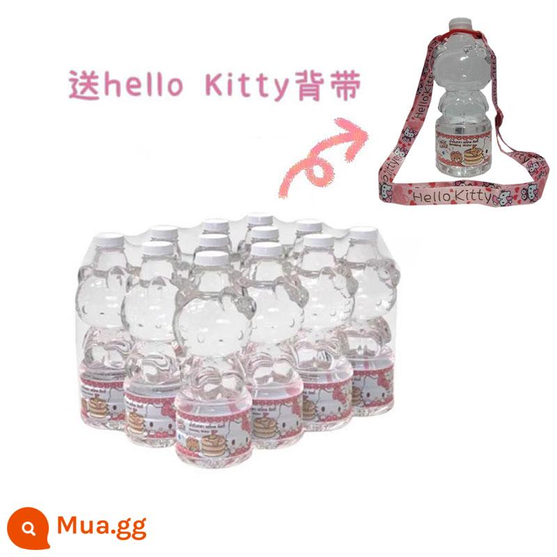 Spot Thái Lan Nước khoáng Sanrio Hellokitty Hello Kitty nước tinh khiết uống 711 chai dễ thương - 620ml*12 (bao gồm 1 dây đeo KT)