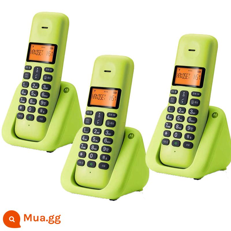 MotorolaT301C điện thoại không dây kỹ thuật số văn phòng điện thoại cố định nhà di động máy phụ cố định máy độc lập - Phiên bản ba máy chanh xanh t301