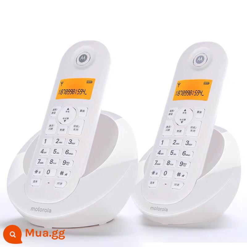 MotorolaT301C điện thoại không dây kỹ thuật số văn phòng điện thoại cố định nhà di động máy phụ cố định máy độc lập - Phiên bản máy kép c601c màu trắng