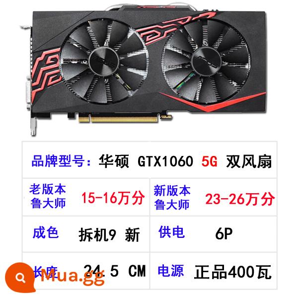 ASUS RTX3060Ti 8G Raptor 2060 3070 80 card đồ họa trò chơi máy tính cũ 1660Super - Quạt kép ASUS GTX1060 5G