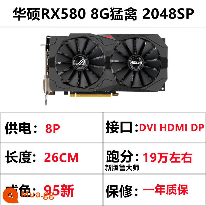 Card đồ họa RX580/590 8G RX5600/5700xt/6700XT GTX1060/1070/1080Ti - ASUS RX580 8G Raptor (2048SP)