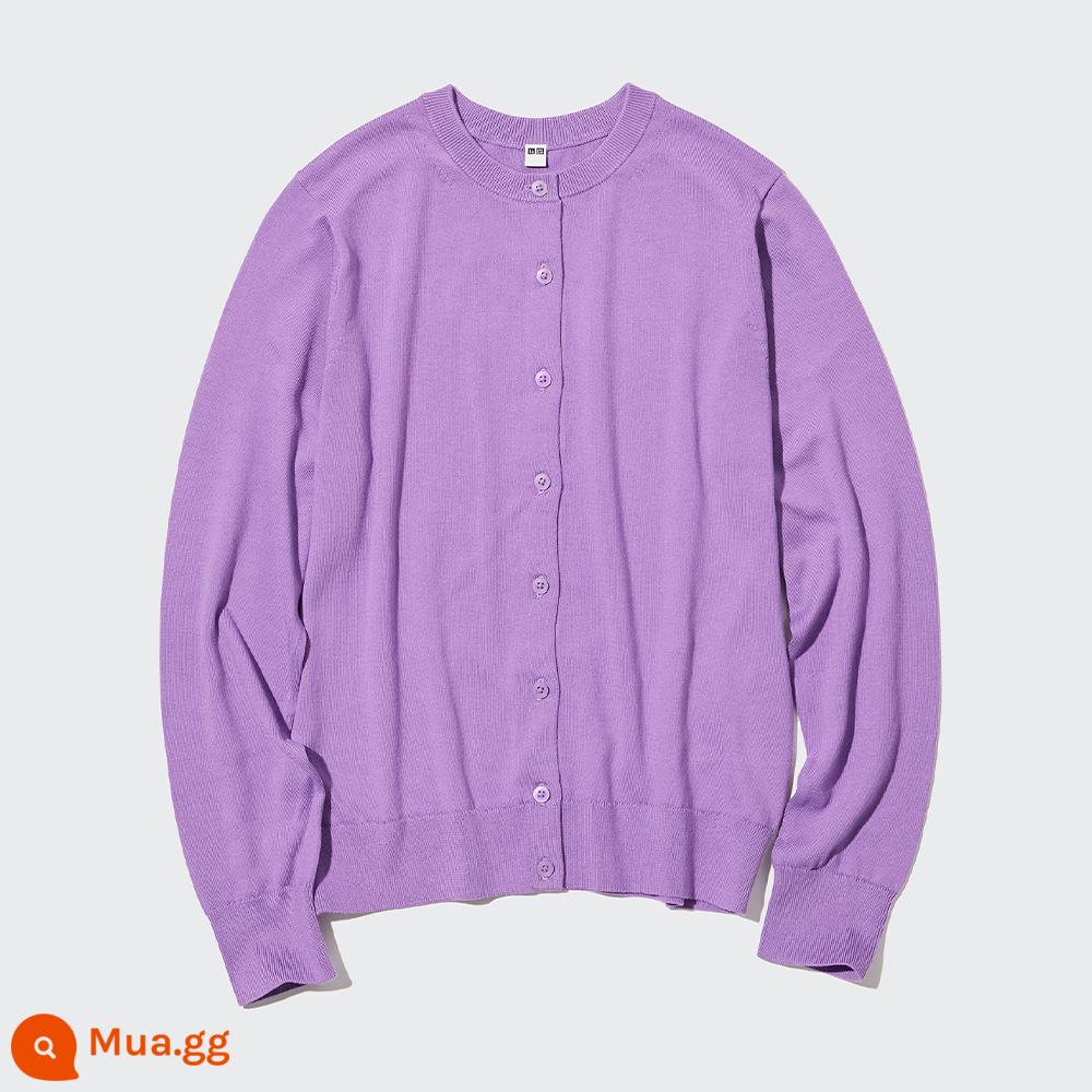 Áo Cardigan Nữ Uniqlo Cổ Tròn (Dài Tay Xuân Mới Năm Mới Màu Đỏ) 454764 UNIQLO - 73 xanh tím