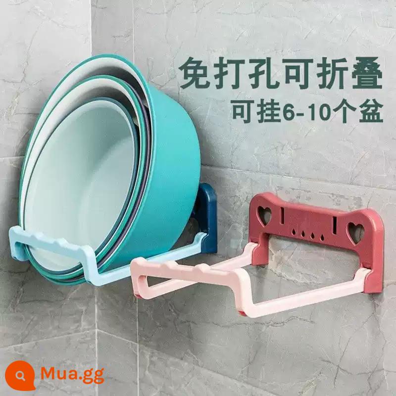 Có thể gập lại treo tường chậu rửa giá phòng tắm punch-free có giá để đồ phòng tắm nhà vệ sinh chậu rửa chân có giá để đồ hiện vật lưu vực - Mua một tặng hai [gói 2] với màu sắc ngẫu nhiên