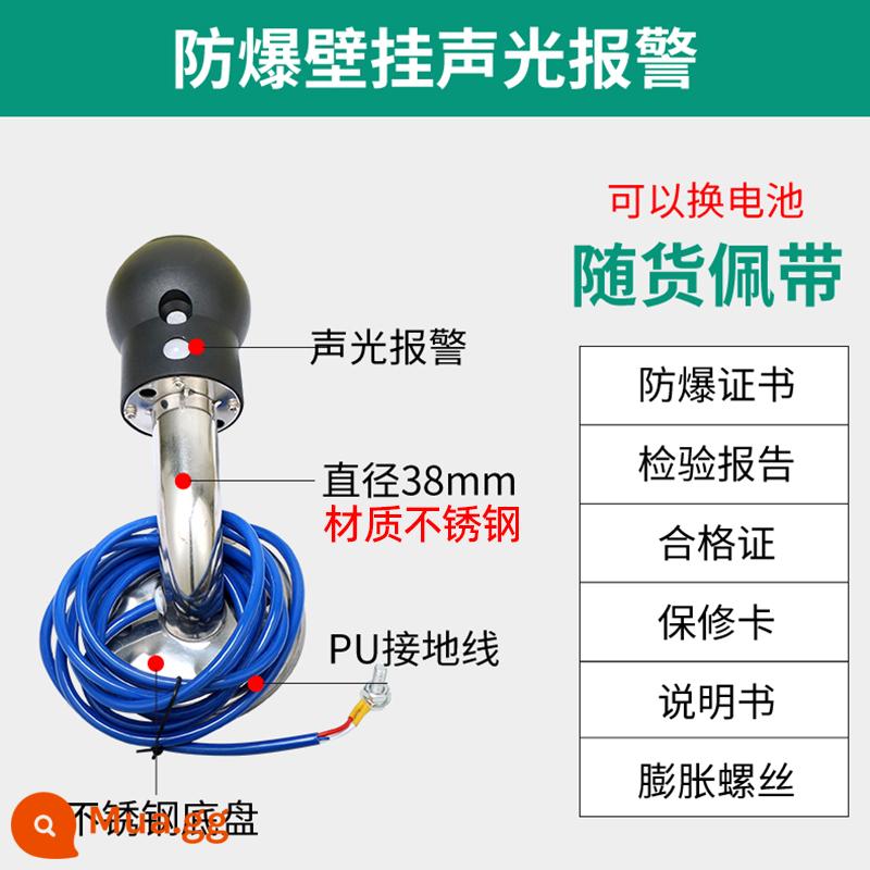 Bộ giải phóng tĩnh điện cơ thể con người an toàn nội tại giúp loại bỏ bóng chống cháy nổ công cụ cột giải phóng tĩnh điện thiết bị hướng dẫn cảm ứng - Báo động âm thanh và ánh sáng treo tường + chống cháy nổ