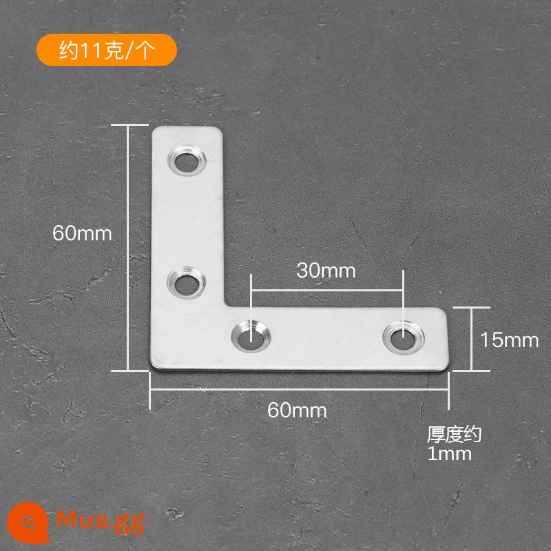 Góc inox mã 90 độ góc cố định góc sắt hình chữ L tam giác khung sắt kệ hỗ trợ phần cứng đầu nối mảnh - 60L[10 cái kèm ốc vít]