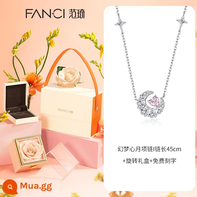 Trang sức bạc Fanci Fan Qi [Sê-ri Fantasy Heart Moon] Vòng cổ cặp đôi cùng đoạn của Ju Jingyi Dây chuyền xương quai xanh hình ngôi sao nữ - Hộp quà tỏ tình bất ngờ (hộp quà và sản phẩm được vận chuyển riêng)