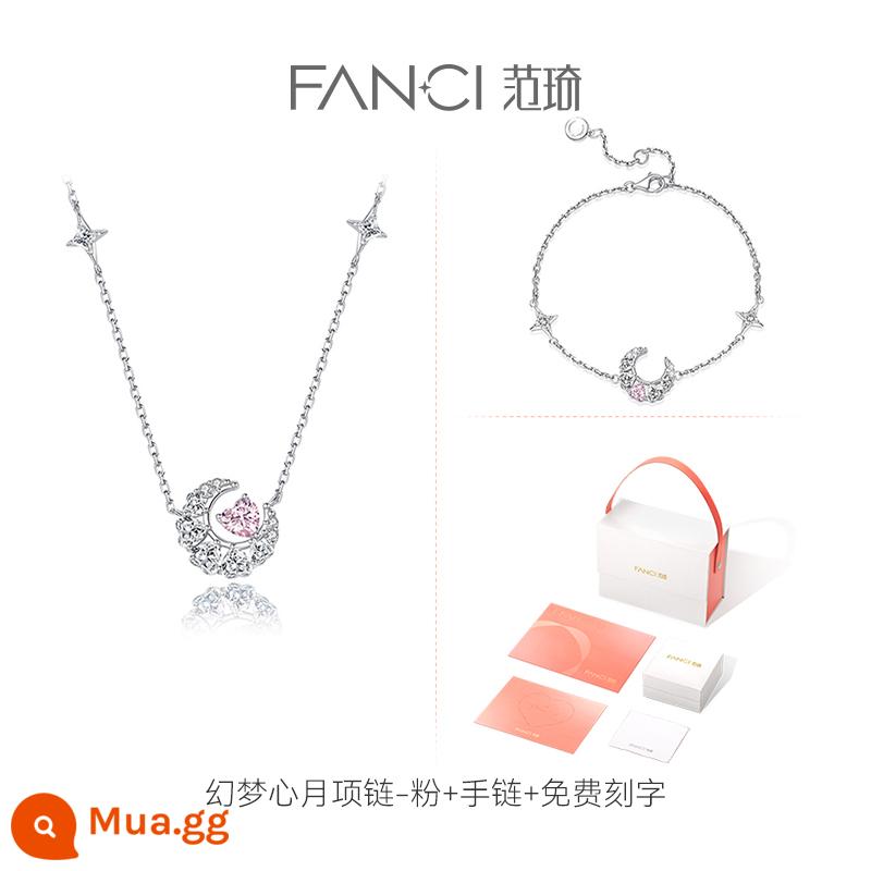 Trang sức bạc Fanci Fan Qi [Sê-ri Fantasy Heart Moon] Vòng cổ cặp đôi cùng đoạn của Ju Jingyi Dây chuyền xương quai xanh hình ngôi sao nữ - Bộ đồ cổ điển hàng ngày