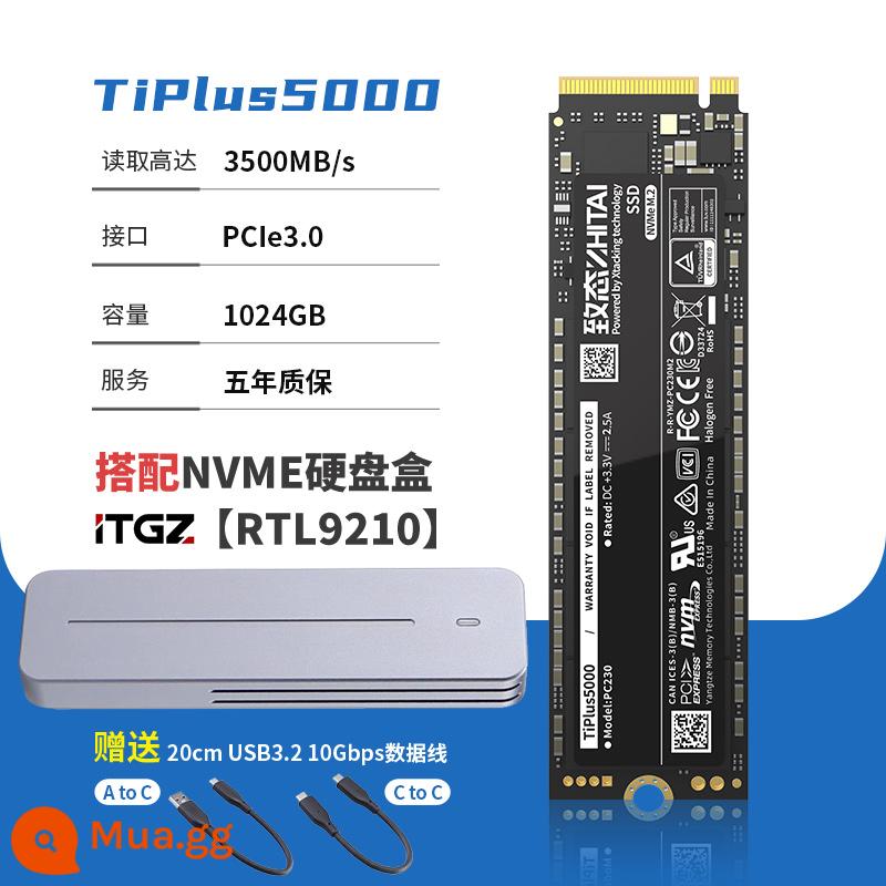 Zhitai (ZhiTai) TiPlus5000 1TB m.2 máy tính để bàn máy tính xách tay SSD M2 ổ cứng thể rắn 2T - Vỏ ổ cứng TiPlus5000 1TB+ITGZ