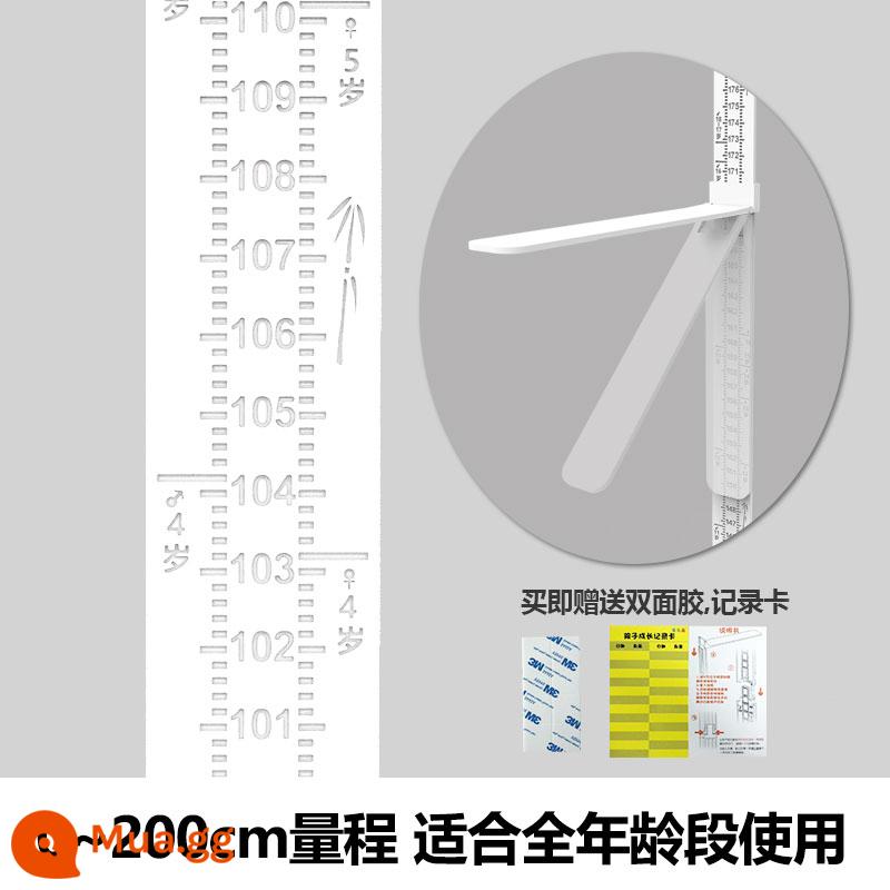 Chiều cao của trẻ em dán tường 3D phòng ngủ đo thước đo chiều cao người lớn đo chiều cao dán tường có độ chính xác cao dụng cụ đo chiều cao - Thước khắc trắng [0-200cm] Vách ngăn có thể gập lại