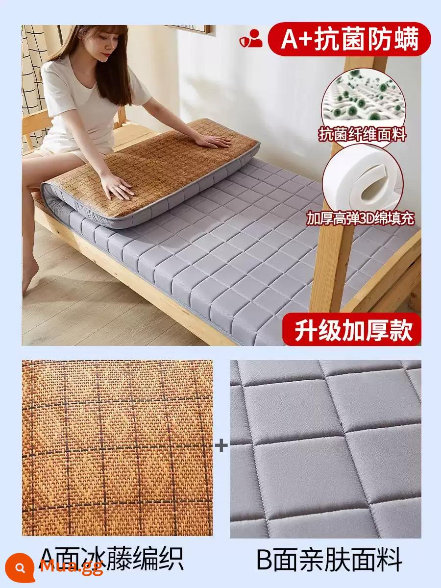 Nệm cao su đệm ký túc xá sinh viên giường đơn nệm chiếu tatami xốp cho thuê thảm đặc biệt đệm ngủ - Nệm thảm màu xám nhạt=4,5cm (loại dày A+kháng khuẩn và chống mạt 3D) có thể sử dụng được cả hai mặt