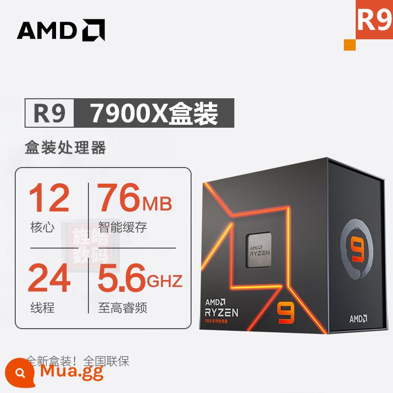 CPU chip AMD AM5 Ryzen R5 7500F 7600X 7700X R97900X 7950X 7800X3D - R9-7900X đóng hộp 4.7GHz |