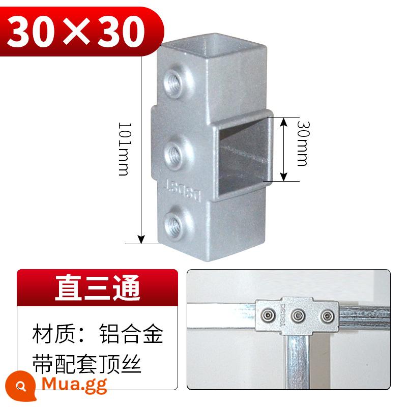 20/25/30mm đầu nối ống vuông thép không gỉ mạ kẽm ống vuông doanh tee dây thép vuông khóa cố định - Áo thun ống vuông cỡ lớn 30*30