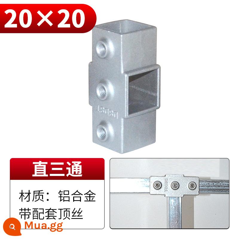 20/25/30mm đầu nối ống vuông thép không gỉ mạ kẽm ống vuông doanh tee dây thép vuông khóa cố định - Áo phông ống vuông lớn 20*20