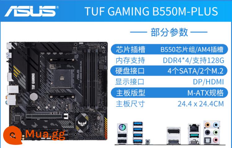 Bo mạch chủ Gigabyte/GIGABYTE A520 B450 B550 B650 hỗ trợ CPU R5 5600G 5700X - ASUS B550M-PLUS