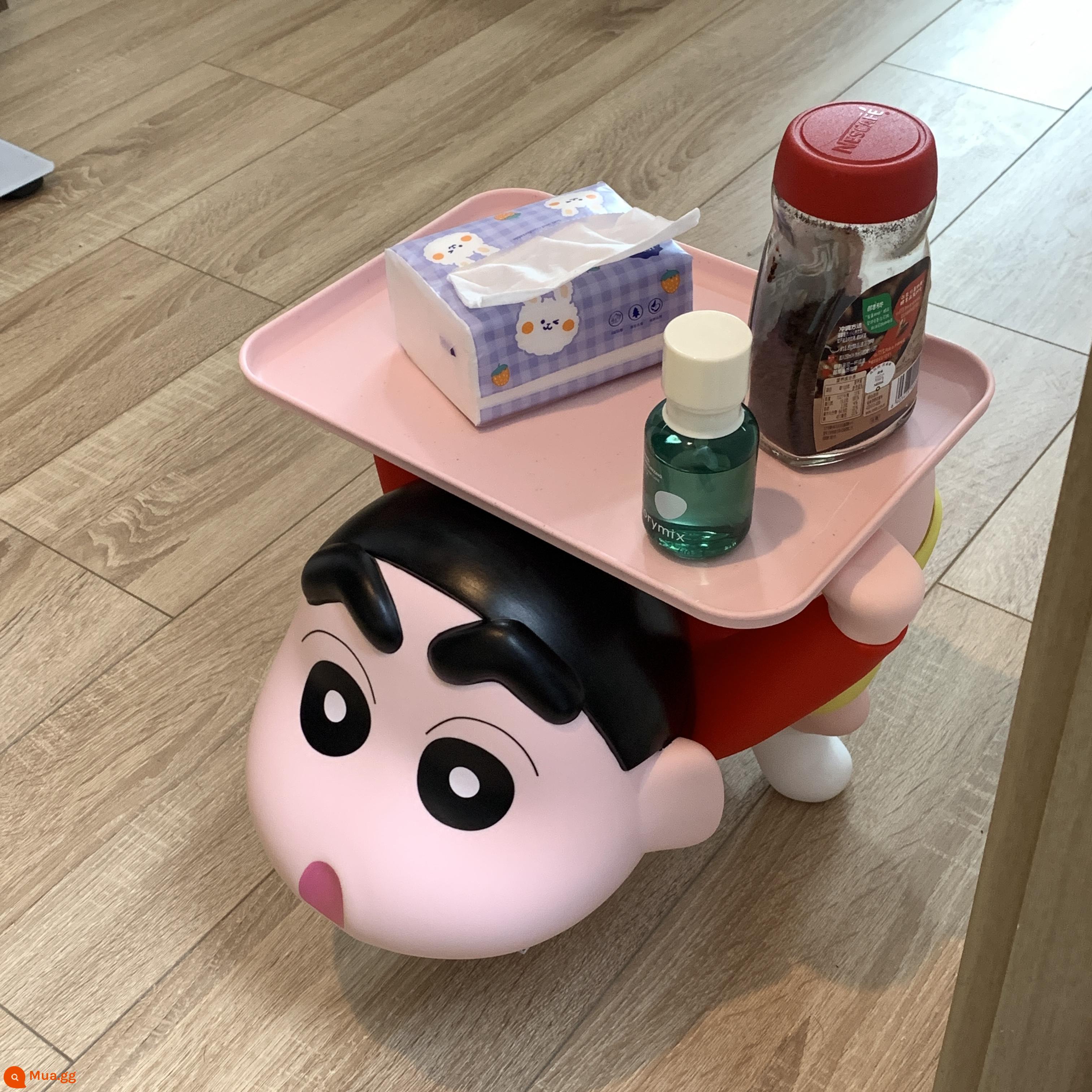 Gengar Little New Hình Dạ Quang Đèn Bàn Đèn Pin Nohara Shinnosuke Crayon Shin-chan Vật Trang Trí Ngày Lễ Tình Nhân Nam Quà Tặng - Mông Xiaoxin + Chân đế + Khay hồng cao cấp