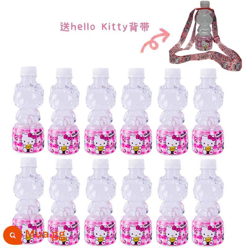 Spot Thái Lan Nước khoáng Sanrio Hellokitty Hello Kitty nước tinh khiết uống 711 chai dễ thương - 300ml*12 (bao gồm 1 dây đeo KT)