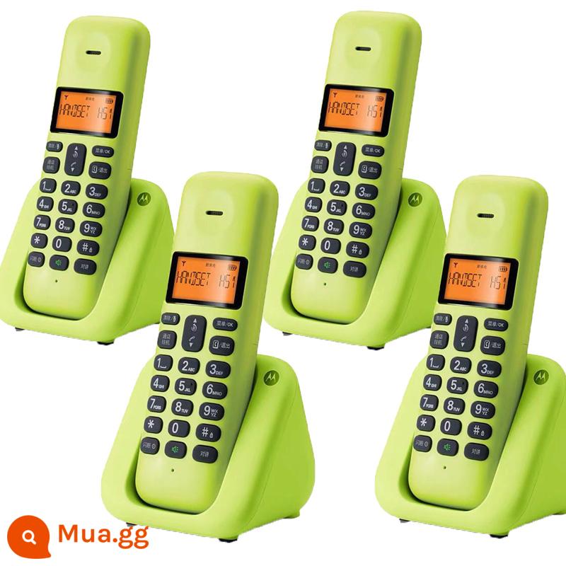 MotorolaT301C điện thoại không dây kỹ thuật số văn phòng điện thoại cố định nhà di động máy phụ cố định máy độc lập - Phiên bản bốn máy chanh xanh t301