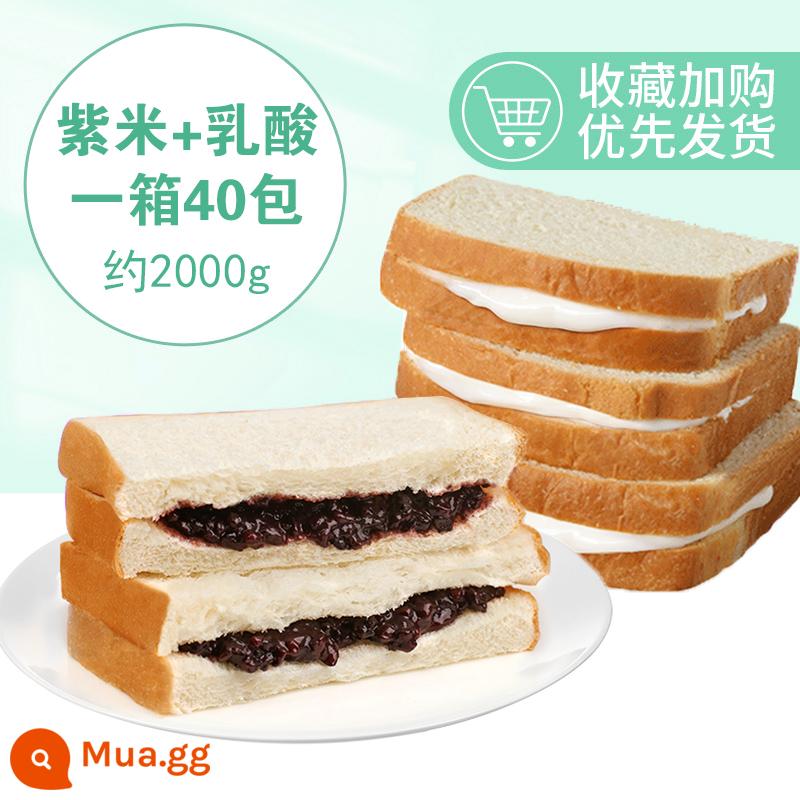 Bánh Mì Gạo Tím Nguyên Hộp Sandwich Phô Mai Bánh Mì Nướng Giảm Đói Lát Đồ Ăn Nhanh Bữa Ăn Tối Tốt Cho Sức Khỏe Đồ Ăn Sáng Cho Phụ Nữ Mang Thai - Hương vị mix ngẫu nhiên [Axit Lactic Gạo Tím] Nguyên hộp 40 gói [80 viên] Giá sỉ