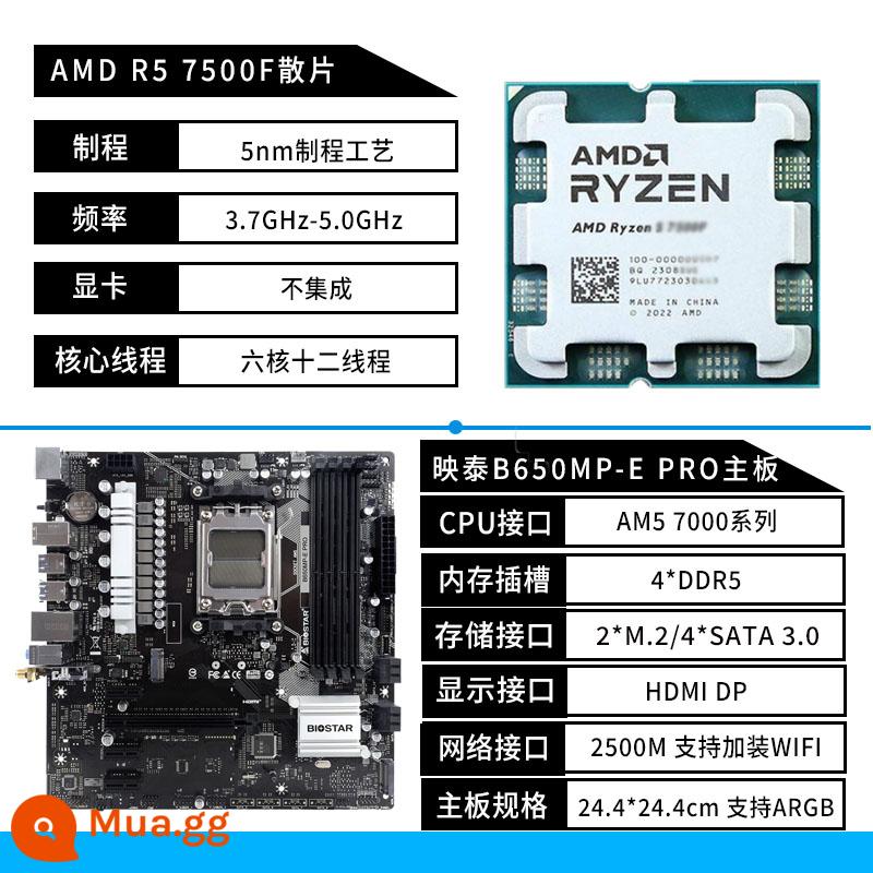 Biostar B650MP-E PRO bo mạch chủ A620 AM5 AMD Ryzen R5 7500F 7800X3D bo mạch U - Biostar B650MP-E PRO+R5 7500F rời