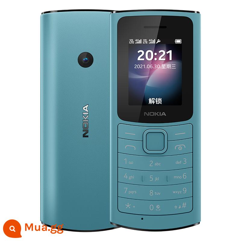 [Chính thức bán hàng trực tiếp] Điện thoại Nokia/NOKIA110 4G Full Netcom dành cho người già Điện thoại chờ 2 thẻ kép dành cho người già. - màu xanh da trời