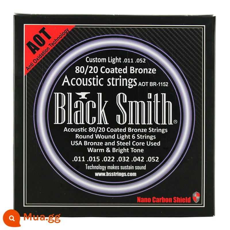 Qi chất liệu Black Smith AOT PB-1253 dân gian acoustic guitar dây chống gỉ phốt pho đồng thau BR-1152 dây - Được phủ AOT BR-1152 (đồng thau)