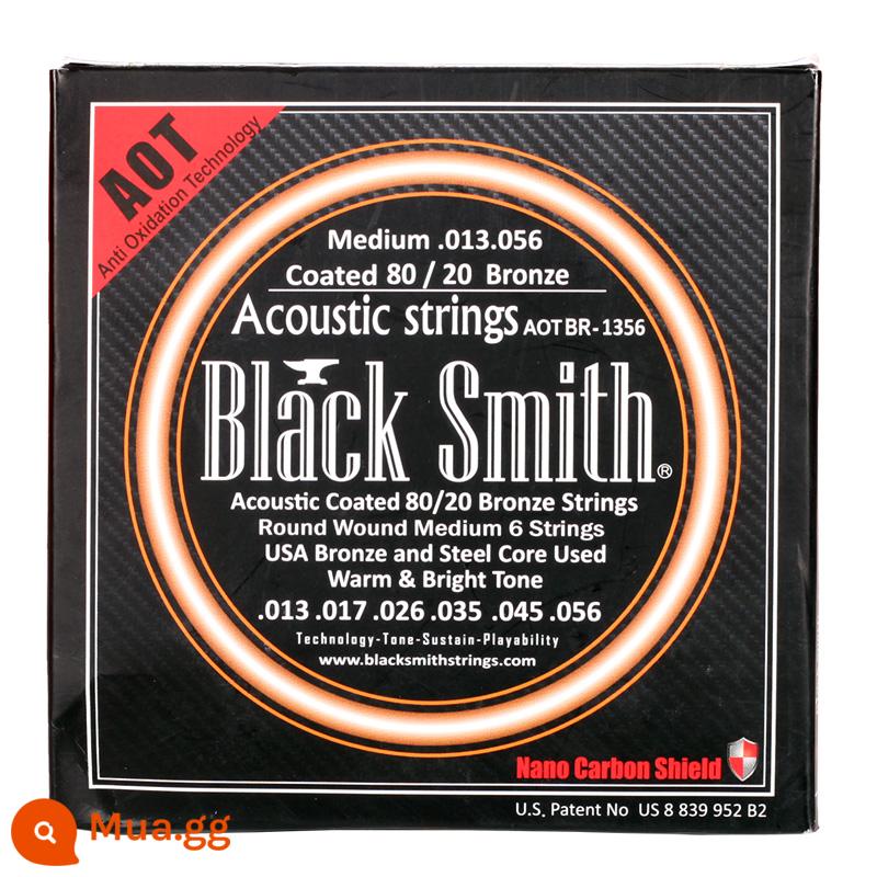 Qi chất liệu Black Smith AOT PB-1253 dân gian acoustic guitar dây chống gỉ phốt pho đồng thau BR-1152 dây - Được phủ AOT BR-1356 (đồng thau)