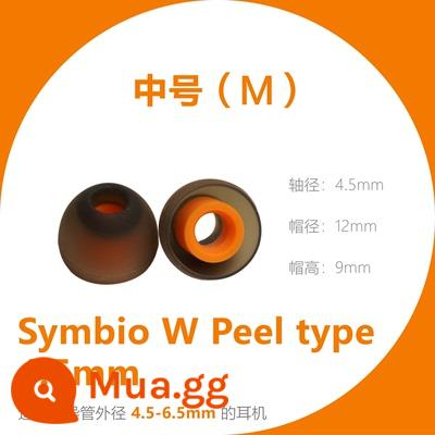 Symbio nhỏ tay áo màu cam cắm tai nghe trong tai bọt biển AirPods Pro tay áo silicone SE846 dây thanh âm tròn được cấp phép - Cặp trung bình W Peel Silicone