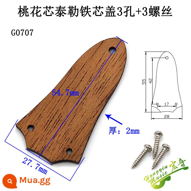 Vỏ lõi đàn guitar Vỏ đầu đàn Piano Lõi sắt thép thanh điều chỉnh vỏ gỗ hồng sắc gỗ mun màu gỗ vỏ trắng vỏ chuông - Vỏ lõi gỗ gụ Taylor 3 lỗ + 3 ốc vít