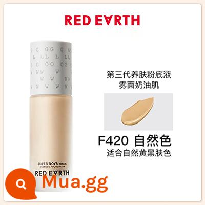 Kem nền dạng lỏng Red Earth trang điểm lâu trôi nuôi dưỡng da che khuyết điểm da khô da hỗn hợp dầu da đen gạc hàng chính hãng chính hãng phụ nữ - Sản phẩm chăm sóc da thế hệ thứ 3 #F420 màu tự nhiên, được yêu thích dành cho da khô