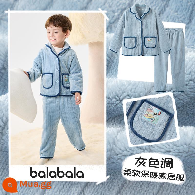 Balabala Bé Trai Homewear Phù Hợp Với Lớn Trẻ Em Nỉ Mặc Bộ Đồ Ngủ Trẻ Em Mùa Đông 2022 Mới Dày Nhỏ - Tone xám (23 mẫu mới ấm áp, thoải mái, có thể mặc ra ngoài)-208423171207