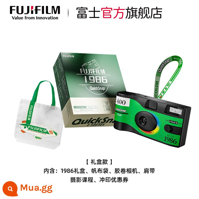 Bộ hộp quà tặng máy ảnh phim dùng một lần Fujifilm/Fuji QuickSnap 1986 máy phim cổ điển - hộp quà