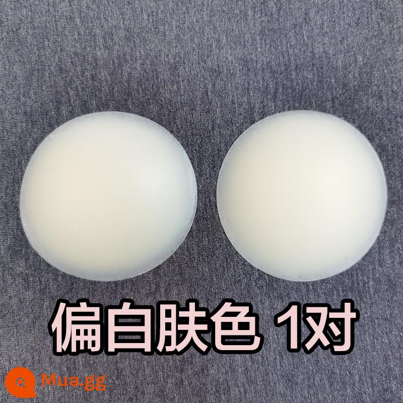 Wang Zha là thực tế! Bà Đầu Sắt Chống Nước Đường Kính Lớn Chắc Chắn Cao Su Silicone Miếng Dán Không Dấu Vết Chống Sốc Lồi Miếng Dán Ngực - Da trắng [1 cặp] không hộp, mẫu mới có keo