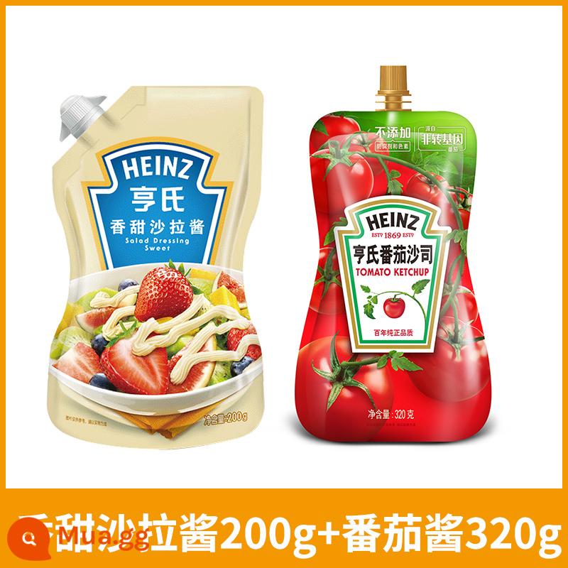 Heinz Nghìn Đảo Salad Dressing Sweet Sushi Thịt Xỉa Bánh Mì Hamburger Sandwich Hộ Gia Đình Đặc Biệt Túi Bao Bì Nhỏ - Sốt Salad Ngọt 200g + Sốt Cà Chua 320g