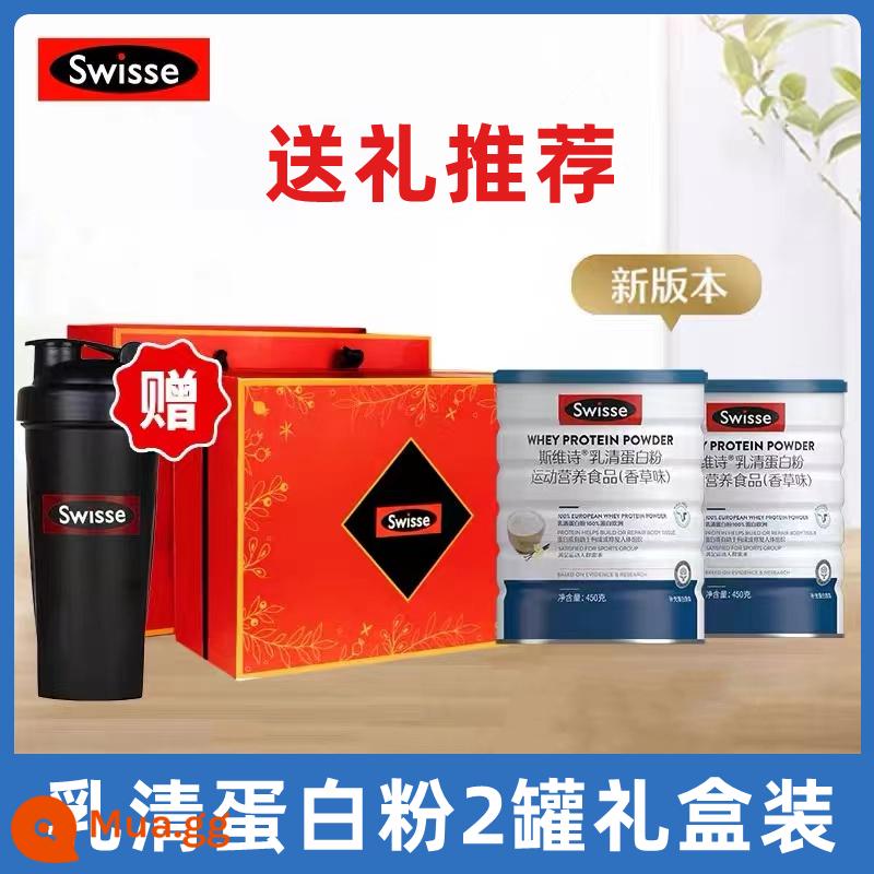 Bột whey protein nguyên chất Swisse thể hình tăng cơ tăng cân bột protein miễn dịch bột protein cho bà bầu trung niên và cao tuổi - màu đỏ