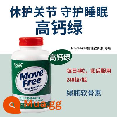 Thuốc glucosamine chondroitin glucosamine của Mỹ Move Free Yijie Weiguli chai đỏ vào khớp người trung niên và người cao tuổi - màu xanh lợt