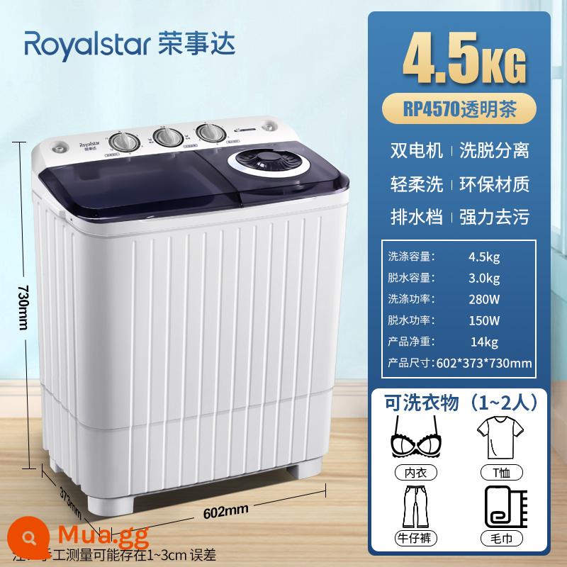 Rongshida 7/8/9/10kg máy giặt bán tự động xi lanh đôi công suất lớn loại hộ gia đình sấy khô bằng không khí và rửa sạch một - 4,5kg: Mẫu nhựa/giặt 4,5kg+cởi 3,0kg/RP4570