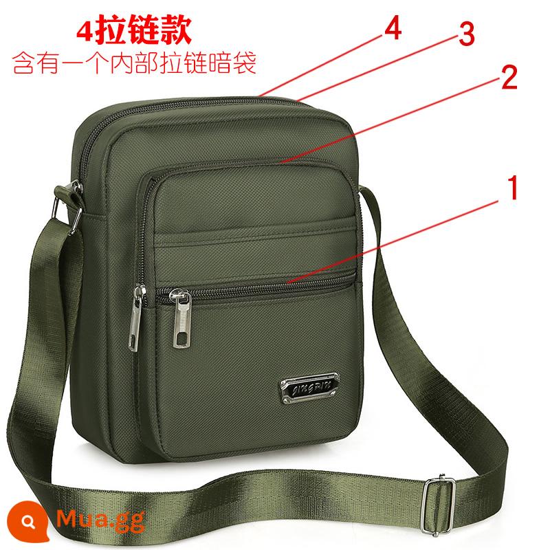 Túi nam bình thường là túi đeo vai bình thường Oxford Vải nhỏ Backpack Túi nam Túi Bag Tay Tay -Lifting Business Wave - [Bốn mẫu kéo cơ bản] + [YZ3519 xanh quân đội]