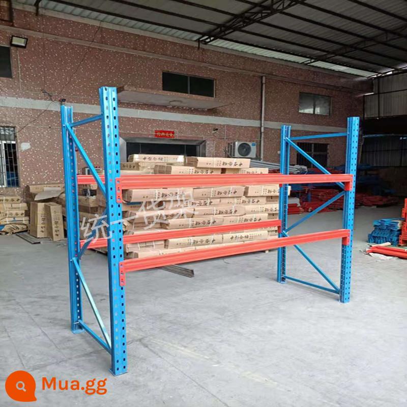 Kho chứa pallet hạng nặng dày nhà kho lớn nhiều lớp tùy chỉnh chịu tải cao có thể điều chỉnh 3 tấn - Đường kính trong 250*100*250 tầng 2 tấm chính 2 tấn